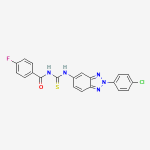 molecular formula C20H13ClFN5OS B4614409 N-({[2-(4-氯苯基)-2H-1,2,3-苯并三唑-5-基]氨基}碳硫酰)-4-氟苯甲酰胺 