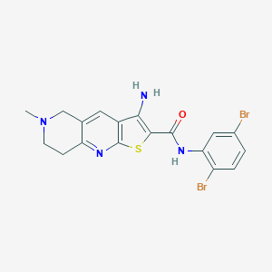 molecular formula C18H16Br2N4OS B461441 3-amino-N-(2,5-dibromophenyl)-6-methyl-5,6,7,8-tetrahydrothieno[2,3-b][1,6]naphthyridine-2-carboxamide 