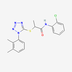 molecular formula C18H18ClN5OS B4614410 N-(2-chlorophenyl)-2-{[1-(2,3-dimethylphenyl)-1H-tetrazol-5-yl]thio}propanamide 