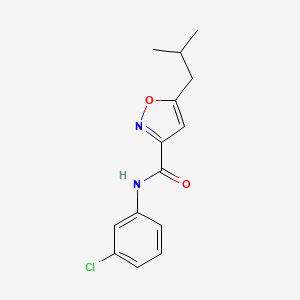 molecular formula C14H15ClN2O2 B4614418 N-(3-chlorophenyl)-5-isobutyl-3-isoxazolecarboxamide 