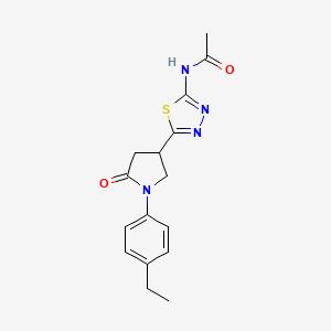 N-{5-[1-(4-ethylphenyl)-5-oxo-3-pyrrolidinyl]-1,3,4-thiadiazol-2-yl}acetamide