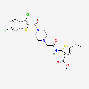 molecular formula C23H23Cl2N3O4S2 B4614437 methyl 2-[({4-[(3,6-dichloro-1-benzothien-2-yl)carbonyl]-1-piperazinyl}acetyl)amino]-5-ethyl-3-thiophenecarboxylate CAS No. 883547-85-1