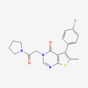 molecular formula C19H18FN3O2S B4614458 5-(4-fluorophenyl)-6-methyl-3-[2-oxo-2-(1-pyrrolidinyl)ethyl]thieno[2,3-d]pyrimidin-4(3H)-one 