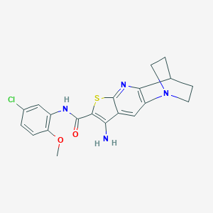 molecular formula C20H19ClN4O2S B461448 8-amino-N-(5-chloro-2-methoxyphenyl)-3,4-dihydro-2H-1,4-ethanothieno[2,3-b][1,5]naphthyridine-7-carboxamide CAS No. 889969-21-5