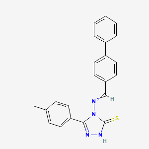 molecular formula C22H18N4S B4614489 4-[(4-biphenylylmethylene)amino]-5-(4-methylphenyl)-4H-1,2,4-triazole-3-thiol 