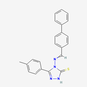 molecular formula C22H18N4S B4614489 4-[(4-联苯基亚甲基)氨基]-5-(4-甲苯基)-4H-1,2,4-三唑-3-硫醇 