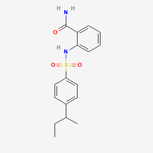 molecular formula C17H20N2O3S B4614494 2-{[(4-sec-butylphenyl)sulfonyl]amino}benzamide 