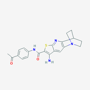 molecular formula C21H20N4O2S B461450 N-(4-acetylphenyl)-8-amino-3,4-dihydro-2H-1,4-ethanothieno[2,3-b][1,5]naphthyridine-7-carboxamide CAS No. 889969-34-0
