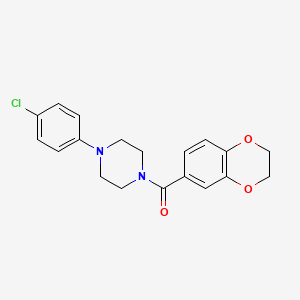 molecular formula C19H19ClN2O3 B4614505 1-(4-chlorophenyl)-4-(2,3-dihydro-1,4-benzodioxin-6-ylcarbonyl)piperazine 