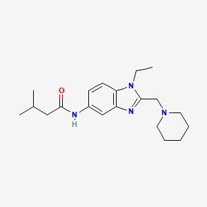 molecular formula C20H30N4O B4614524 N-[1-ethyl-2-(1-piperidinylmethyl)-1H-benzimidazol-5-yl]-3-methylbutanamide 