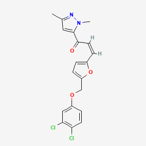 3-{5-[(3,4-dichlorophenoxy)methyl]-2-furyl}-1-(1,3-dimethyl-1H-pyrazol-5-yl)-2-propen-1-one