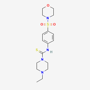 molecular formula C17H26N4O3S2 B4614548 4-ethyl-N-[4-(4-morpholinylsulfonyl)phenyl]-1-piperazinecarbothioamide 