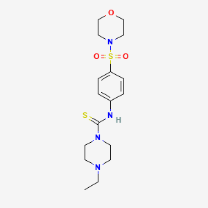 molecular formula C17H26N4O3S2 B4614548 4-乙基-N-[4-(4-吗啉磺酰基)苯基]-1-哌嗪甲硫代酰胺 