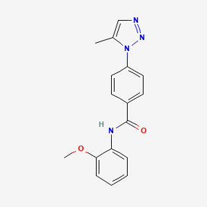 molecular formula C17H16N4O2 B4614556 N-(2-methoxyphenyl)-4-(5-methyl-1H-1,2,3-triazol-1-yl)benzamide 