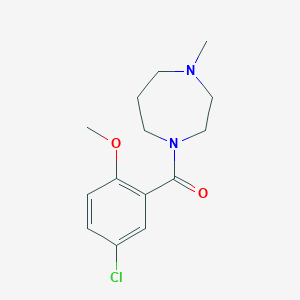 molecular formula C14H19ClN2O2 B4614561 1-(5-氯-2-甲氧基苯甲酰)-4-甲基-1,4-二氮杂环戊烷 