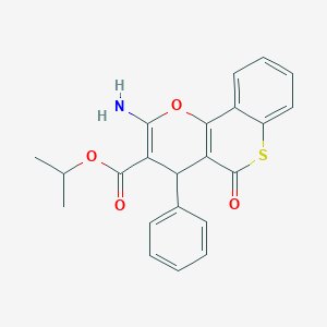 isopropyl 2-amino-5-oxo-4-phenyl-4H,5H-thiochromeno[4,3-b]pyran-3-carboxylate