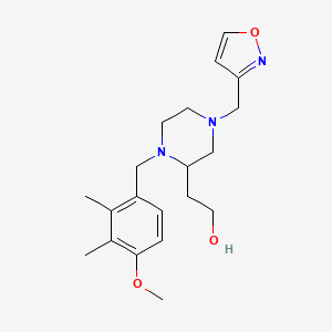 molecular formula C20H29N3O3 B4614571 2-[4-(3-isoxazolylmethyl)-1-(4-methoxy-2,3-dimethylbenzyl)-2-piperazinyl]ethanol 