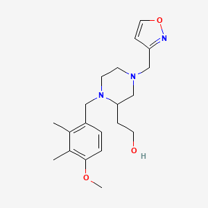 molecular formula C20H29N3O3 B4614571 2-[4-(3-异恶唑基甲基)-1-(4-甲氧基-2,3-二甲基苄基)-2-哌嗪基]乙醇 