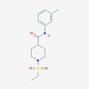 molecular formula C15H22N2O3S B4614580 1-(ethylsulfonyl)-N-(3-methylphenyl)-4-piperidinecarboxamide 