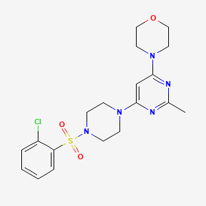 molecular formula C19H24ClN5O3S B4614586 4-(6-{4-[(2-chlorophenyl)sulfonyl]-1-piperazinyl}-2-methyl-4-pyrimidinyl)morpholine 