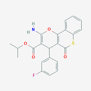 isopropyl 2-amino-4-(3-fluorophenyl)-5-oxo-4H,5H-thiochromeno[4,3-b]pyran-3-carboxylate