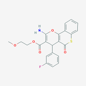 2-methoxyethyl 2-amino-4-(3-fluorophenyl)-5-oxo-4H,5H-thiochromeno[4,3-b]pyran-3-carboxylate
