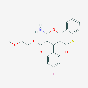 2-methoxyethyl 2-amino-4-(4-fluorophenyl)-5-oxo-4H,5H-thiochromeno[4,3-b]pyran-3-carboxylate