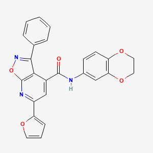 molecular formula C25H17N3O5 B4614626 N-(2,3-dihydro-1,4-benzodioxin-6-yl)-6-(2-furyl)-3-phenylisoxazolo[5,4-b]pyridine-4-carboxamide 