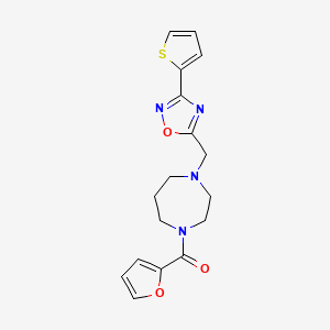 molecular formula C17H18N4O3S B4614658 1-(2-furoyl)-4-{[3-(2-thienyl)-1,2,4-oxadiazol-5-yl]methyl}-1,4-diazepane 