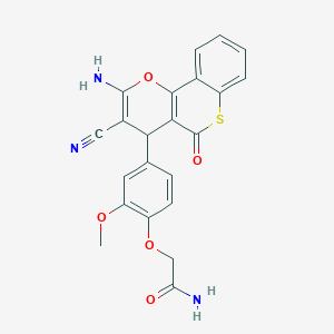 2-[4-(2-amino-3-cyano-5-oxo-4H,5H-thiochromeno[4,3-b]pyran-4-yl)-2-methoxyphenoxy]acetamide