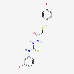 2-{[(4-fluorobenzyl)thio]acetyl}-N-(3-fluorophenyl)hydrazinecarbothioamide