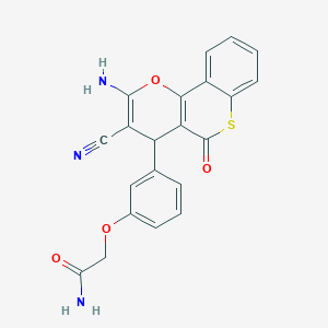 2-[3-(2-amino-3-cyano-5-oxo-4H,5H-thiochromeno[4,3-b]pyran-4-yl)phenoxy]acetamide