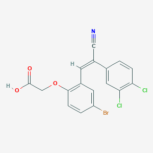 molecular formula C17H10BrCl2NO3 B4614693 {4-bromo-2-[2-cyano-2-(3,4-dichlorophenyl)vinyl]phenoxy}acetic acid 