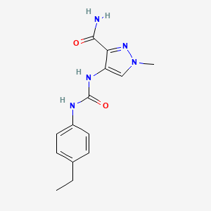 molecular formula C14H17N5O2 B4614717 4-({[(4-ethylphenyl)amino]carbonyl}amino)-1-methyl-1H-pyrazole-3-carboxamide 