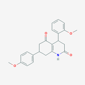 molecular formula C23H23NO4 B4614722 4-(2-methoxyphenyl)-7-(4-methoxyphenyl)-4,6,7,8-tetrahydro-2,5(1H,3H)-quinolinedione 