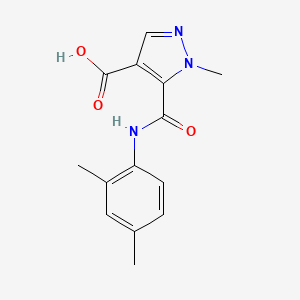 molecular formula C14H15N3O3 B4614724 5-{[(2,4-dimethylphenyl)amino]carbonyl}-1-methyl-1H-pyrazole-4-carboxylic acid 