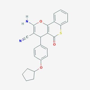 molecular formula C24H20N2O3S B461473 2-amino-4-[4-(cyclopentyloxy)phenyl]-5-oxo-4H,5H-thiochromeno[4,3-b]pyran-3-carbonitrile 