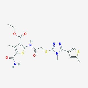 ethyl 5-(aminocarbonyl)-4-methyl-2-[({[4-methyl-5-(5-methyl-3-thienyl)-4H-1,2,4-triazol-3-yl]thio}acetyl)amino]-3-thiophenecarboxylate