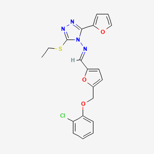 molecular formula C20H17ClN4O3S B4614741 N-({5-[(2-氯苯氧基)甲基]-2-呋喃基}亚甲基)-3-(乙硫基)-5-(2-呋喃基)-4H-1,2,4-三唑-4-胺 