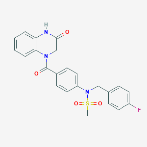 N-(4-fluorobenzyl)-N-{4-[(3-oxo-3,4-dihydro-1(2H)-quinoxalinyl)carbonyl]phenyl}methanesulfonamide