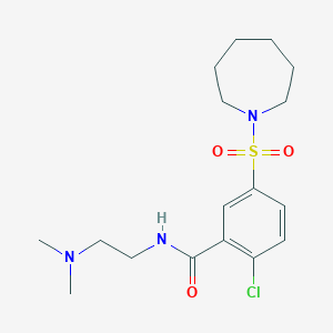 molecular formula C17H26ClN3O3S B4614751 5-(1-氮杂环戊烷基磺酰基)-2-氯-N-[2-(二甲氨基)乙基]苯甲酰胺 