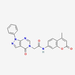 molecular formula C23H17N5O4 B4614759 N-(4-methyl-2-oxo-2H-chromen-7-yl)-2-(4-oxo-1-phenyl-1,4-dihydro-5H-pyrazolo[3,4-d]pyrimidin-5-yl)acetamide 