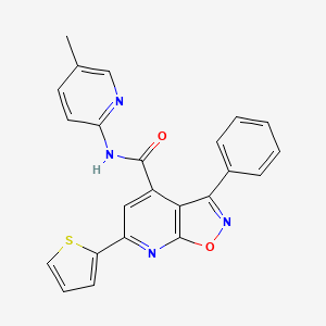 molecular formula C23H16N4O2S B4614765 N-(5-methyl-2-pyridinyl)-3-phenyl-6-(2-thienyl)isoxazolo[5,4-b]pyridine-4-carboxamide 