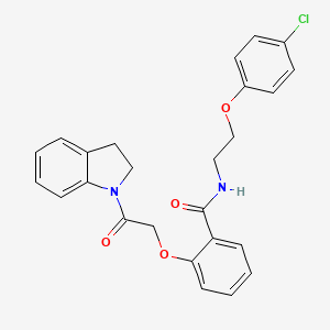 molecular formula C25H23ClN2O4 B4614771 N-[2-(4-氯苯氧基)乙基]-2-[2-(2,3-二氢-1H-吲哚-1-基)-2-氧代乙氧基]苯甲酰胺 