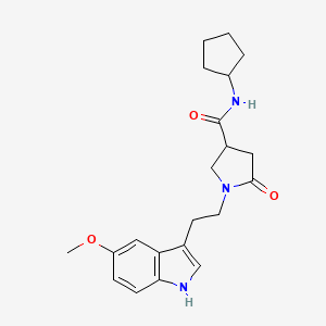 molecular formula C21H27N3O3 B4614775 N-cyclopentyl-1-[2-(5-methoxy-1H-indol-3-yl)ethyl]-5-oxo-3-pyrrolidinecarboxamide 