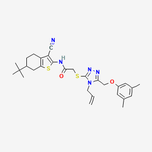 molecular formula C29H35N5O2S2 B4614793 2-({4-allyl-5-[(3,5-dimethylphenoxy)methyl]-4H-1,2,4-triazol-3-yl}thio)-N-(6-tert-butyl-3-cyano-4,5,6,7-tetrahydro-1-benzothien-2-yl)acetamide 
