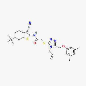 molecular formula C29H35N5O2S2 B4614793 2-({4-烯丙基-5-[(3,5-二甲基苯氧基)甲基]-4H-1,2,4-三唑-3-基}硫代)-N-(6-叔丁基-3-氰基-4,5,6,7-四氢-1-苯并噻吩-2-基)乙酰胺 