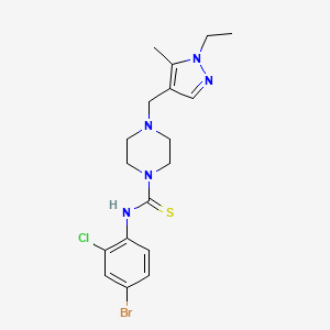 molecular formula C18H23BrClN5S B4614794 N-(4-bromo-2-chlorophenyl)-4-[(1-ethyl-5-methyl-1H-pyrazol-4-yl)methyl]-1-piperazinecarbothioamide 