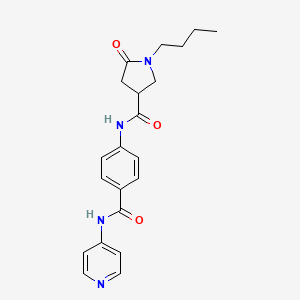 molecular formula C21H24N4O3 B4614797 1-丁基-5-氧代-N-{4-[(4-吡啶基氨基)羰基]苯基}-3-吡咯烷酮甲酰胺 