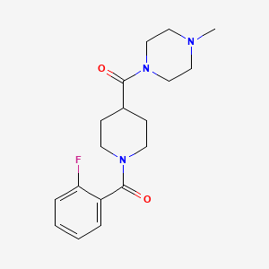 molecular formula C18H24FN3O2 B4614803 1-{[1-(2-fluorobenzoyl)-4-piperidinyl]carbonyl}-4-methylpiperazine 